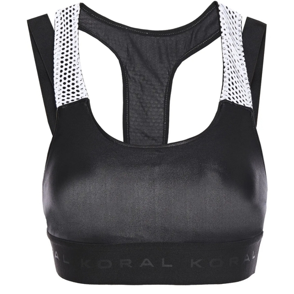 NWOT Koral Forte Black White Mesh Racerback Sports Bra Women's Size XS - Picture 1 of 2
